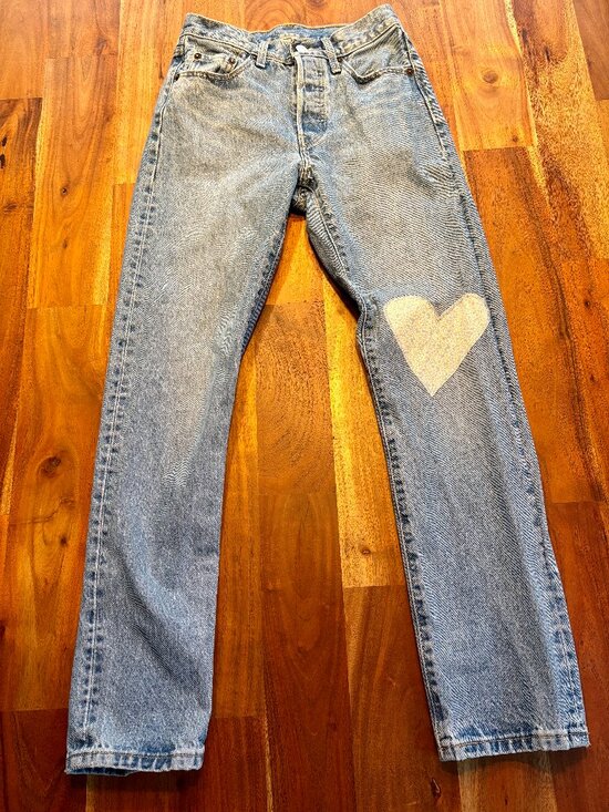 Levi's Denim - Levi’s 501 150th Anniversary Heart Patch Jeans - Size 24 x 30